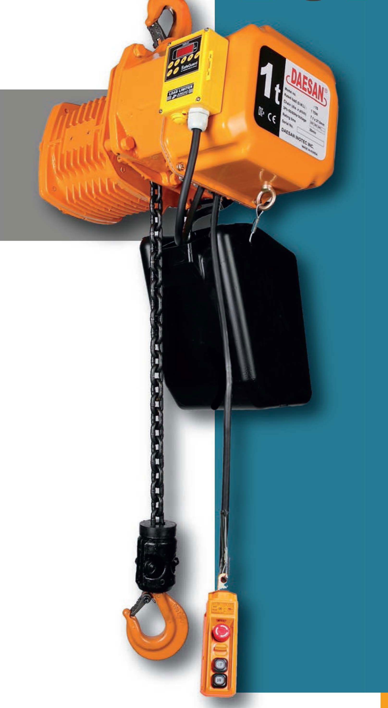 韓國EDST變頻掛鉤式電動葫蘆|雙重制動系統(tǒng)帶過載保護(hù)